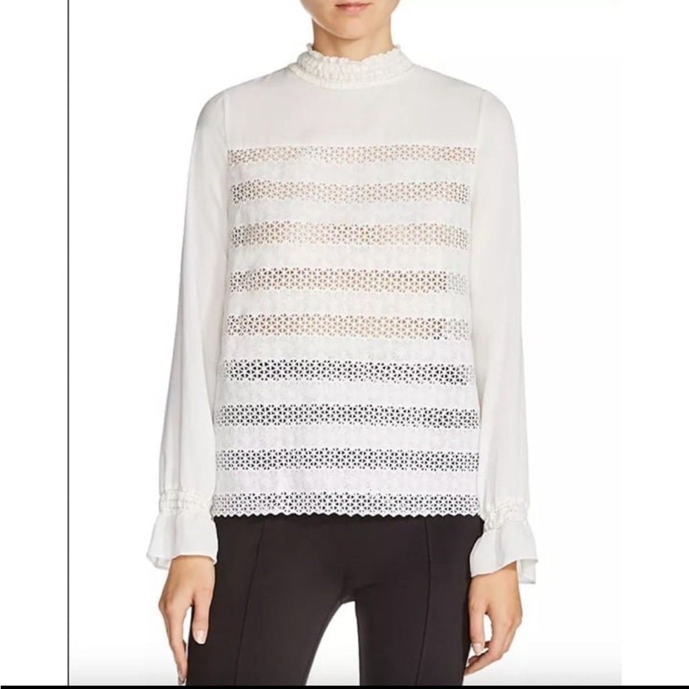 Elegant White Lace Women's Top by MAJE.